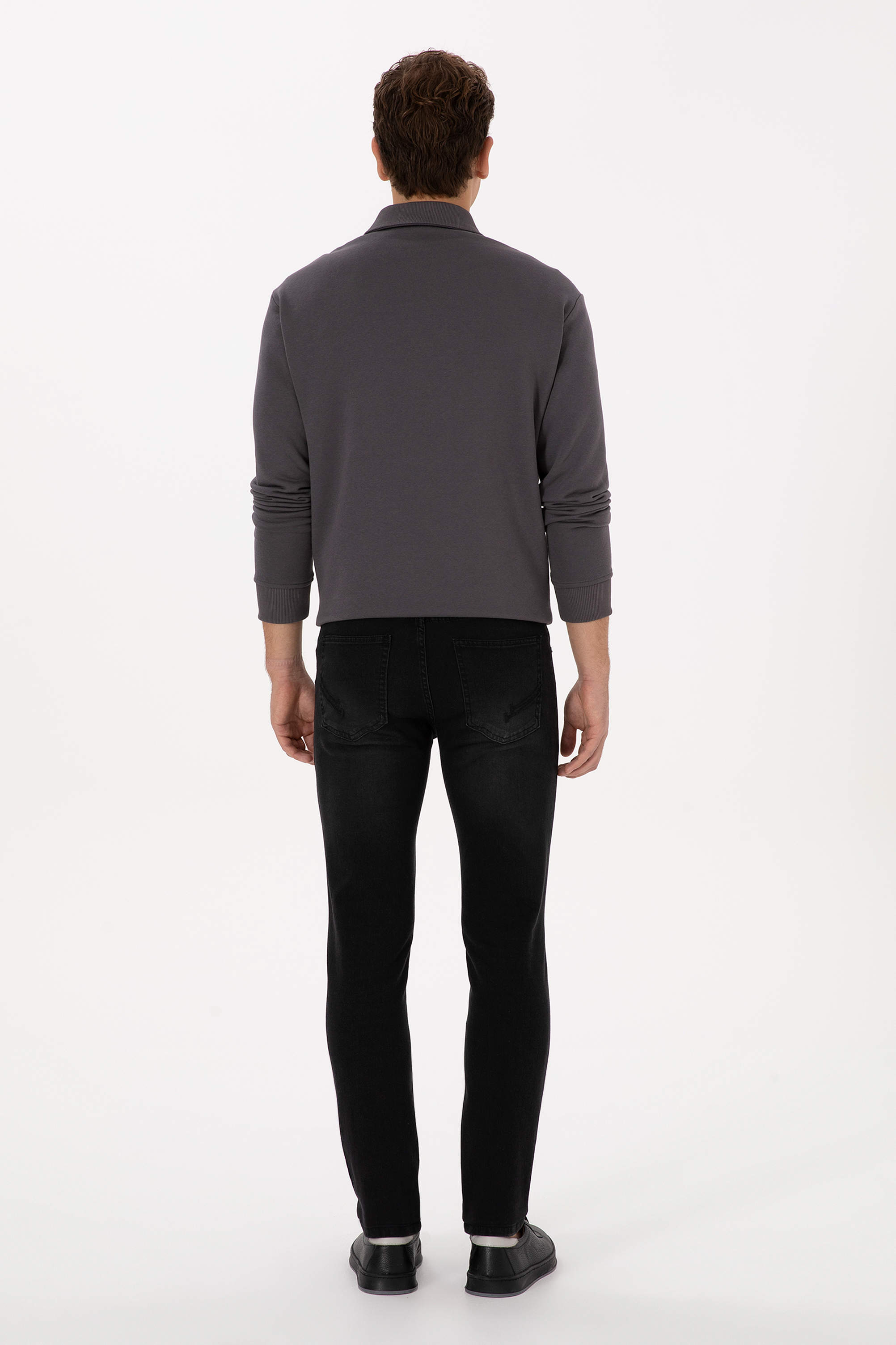 Erkek Siyah Slim Fit Jean Pantolon - Image 4