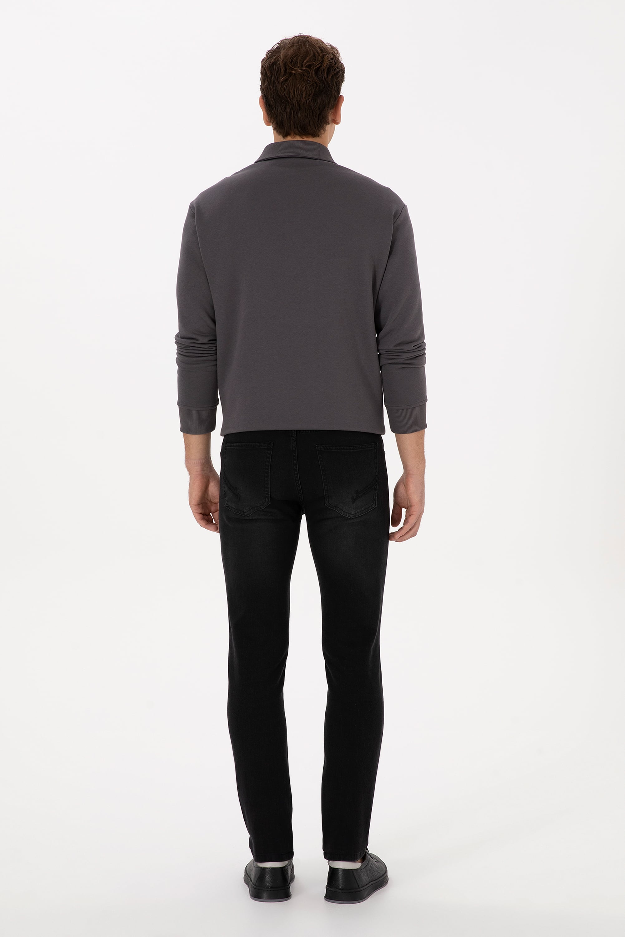 Erkek Siyah Slim Fit Jean Pantolon