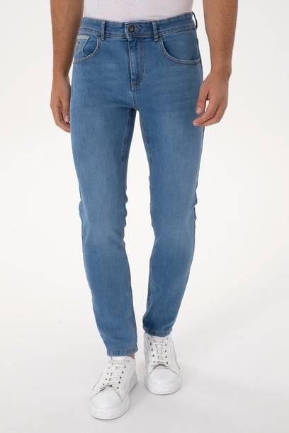 Erkek Açık Mavi Slim Fit Jean Pantolon
