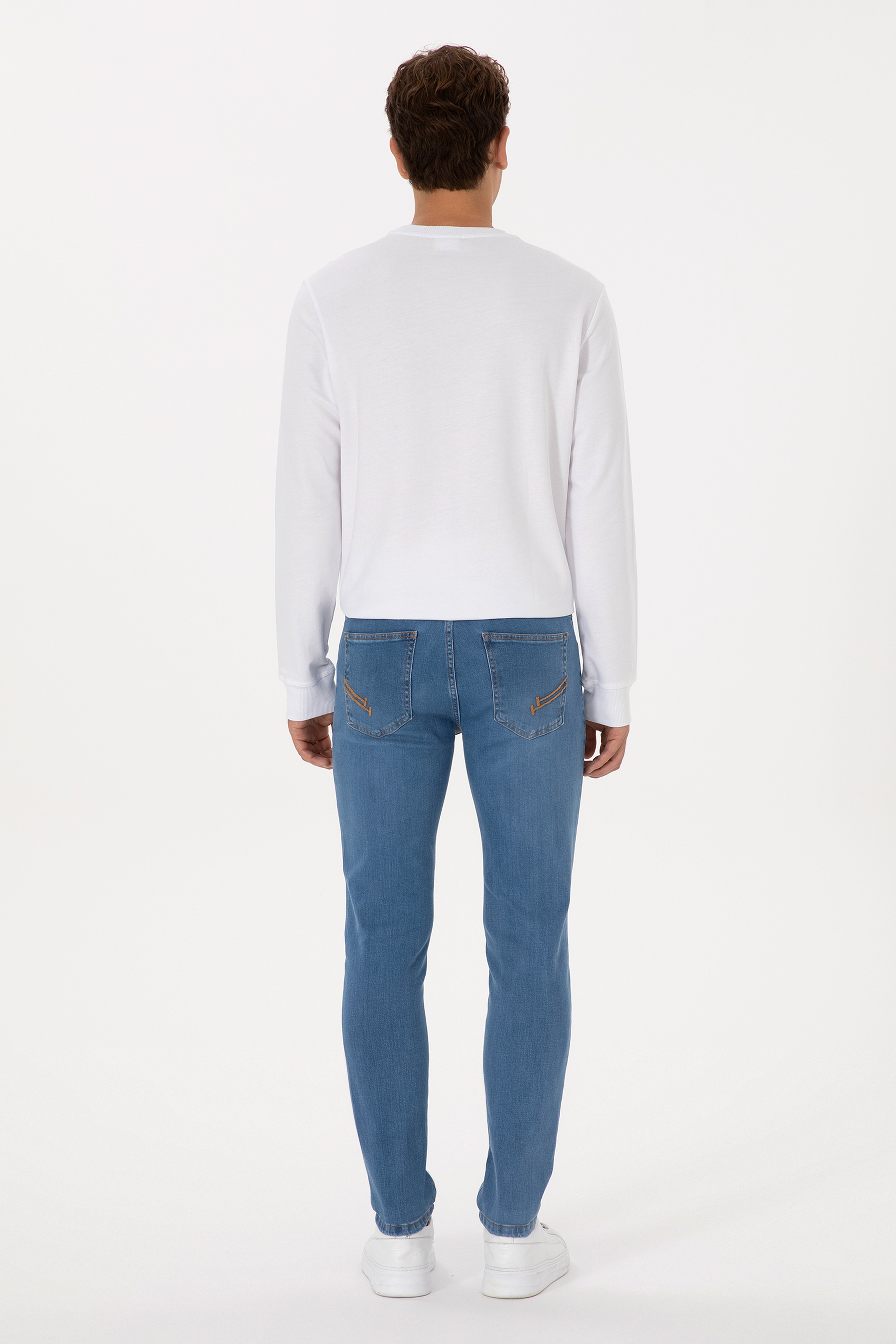 Erkek Açık Mavi Slim Fit Jean Pantolon
