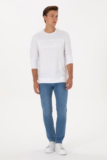 Erkek Açık Mavi Slim Fit Jean Pantolon
