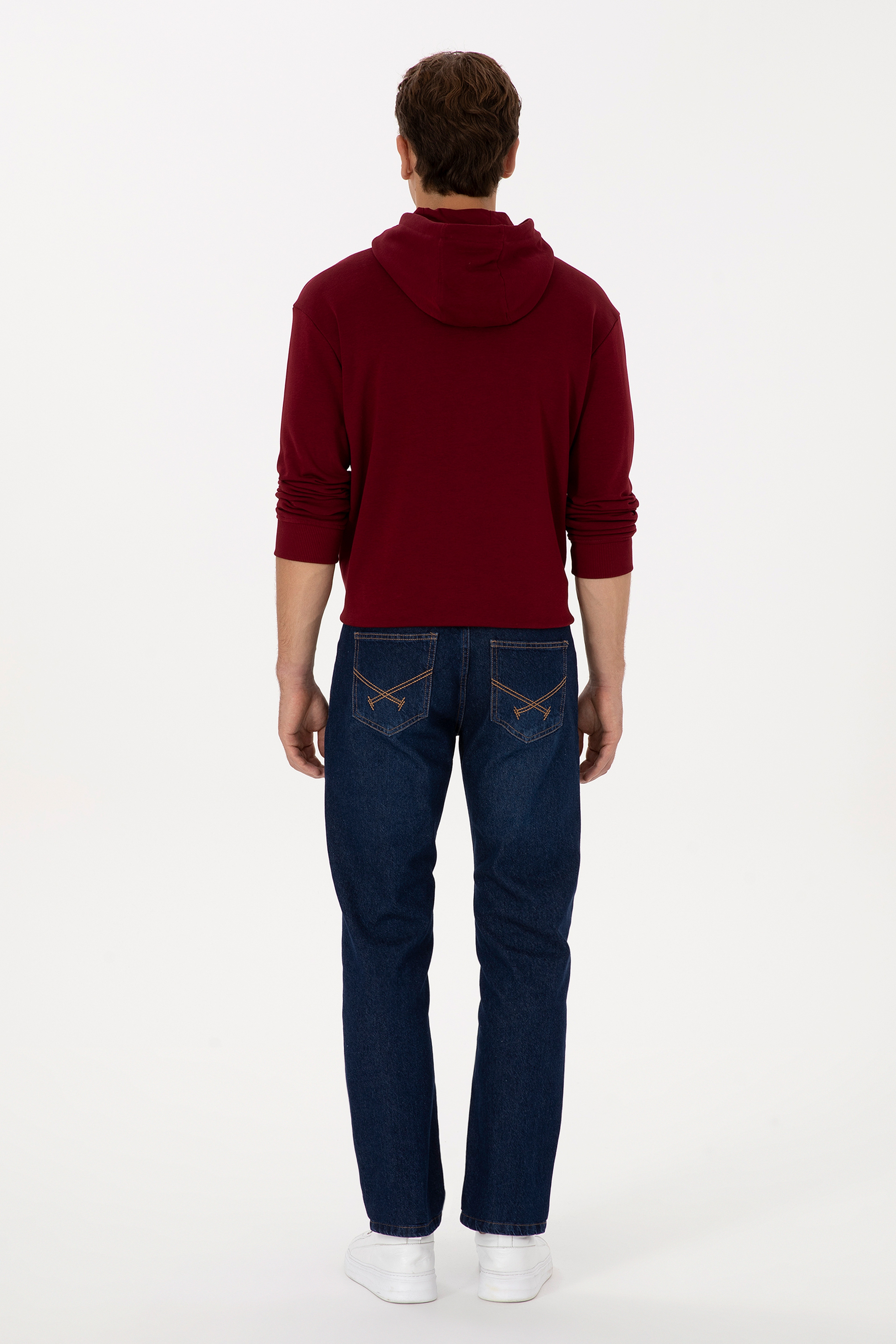 Erkek Koyu Mavi Straight Fit Jean Pantolon - Image 4