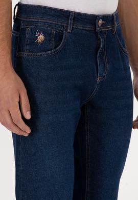 Erkek Koyu Mavi Straight Fit Jean Pantolon - 50316572041