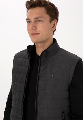 Erkek Antrasit Deri Yelek - 50317323004