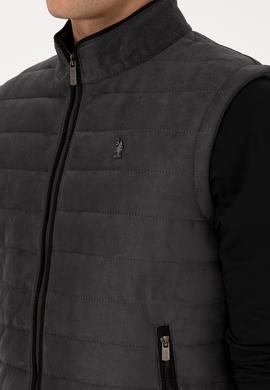 Erkek Antrasit Deri Yelek - 50317323004