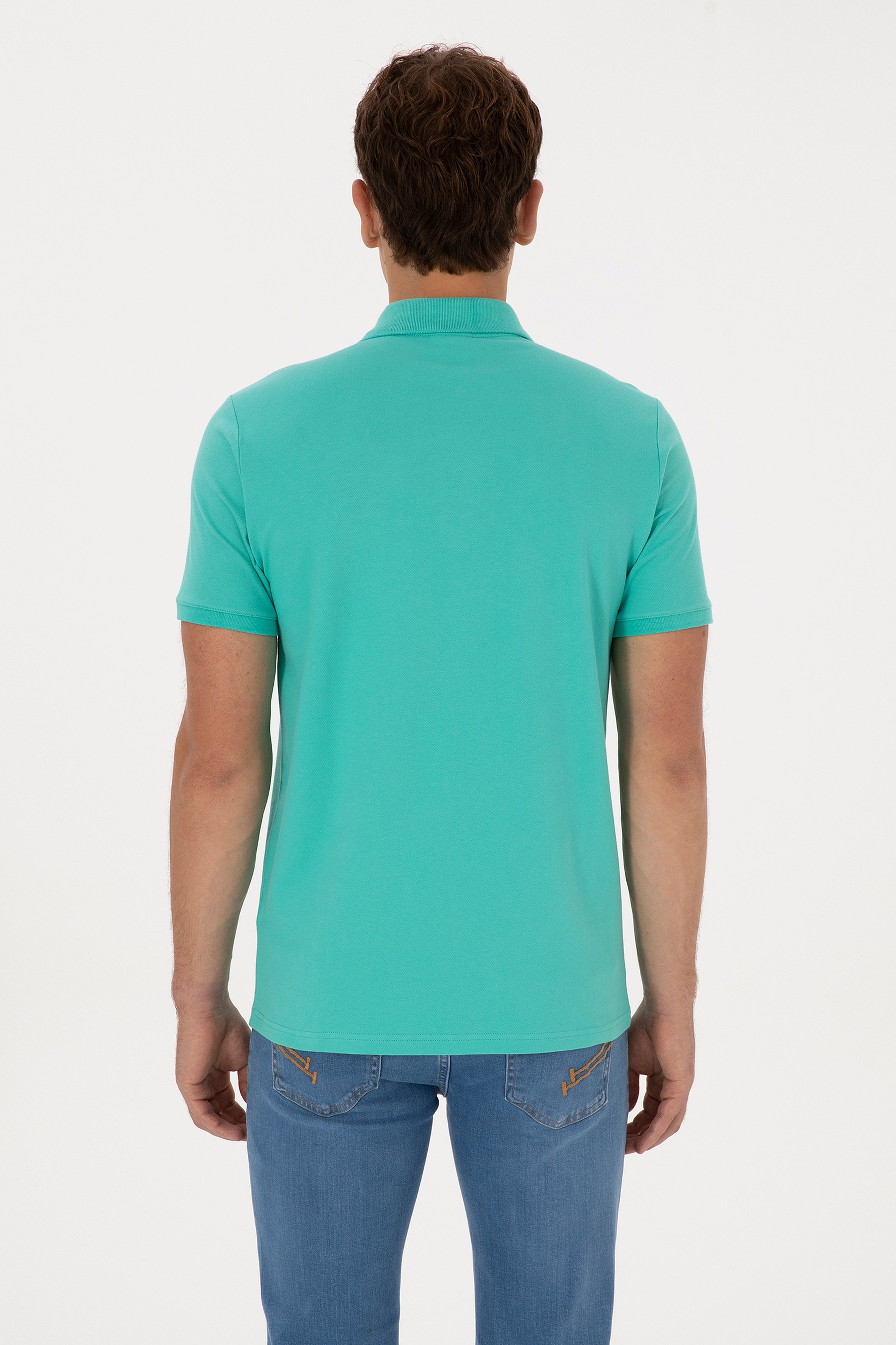 Erkek Mint Regular Fit Polo Yaka Tişört - Image 5