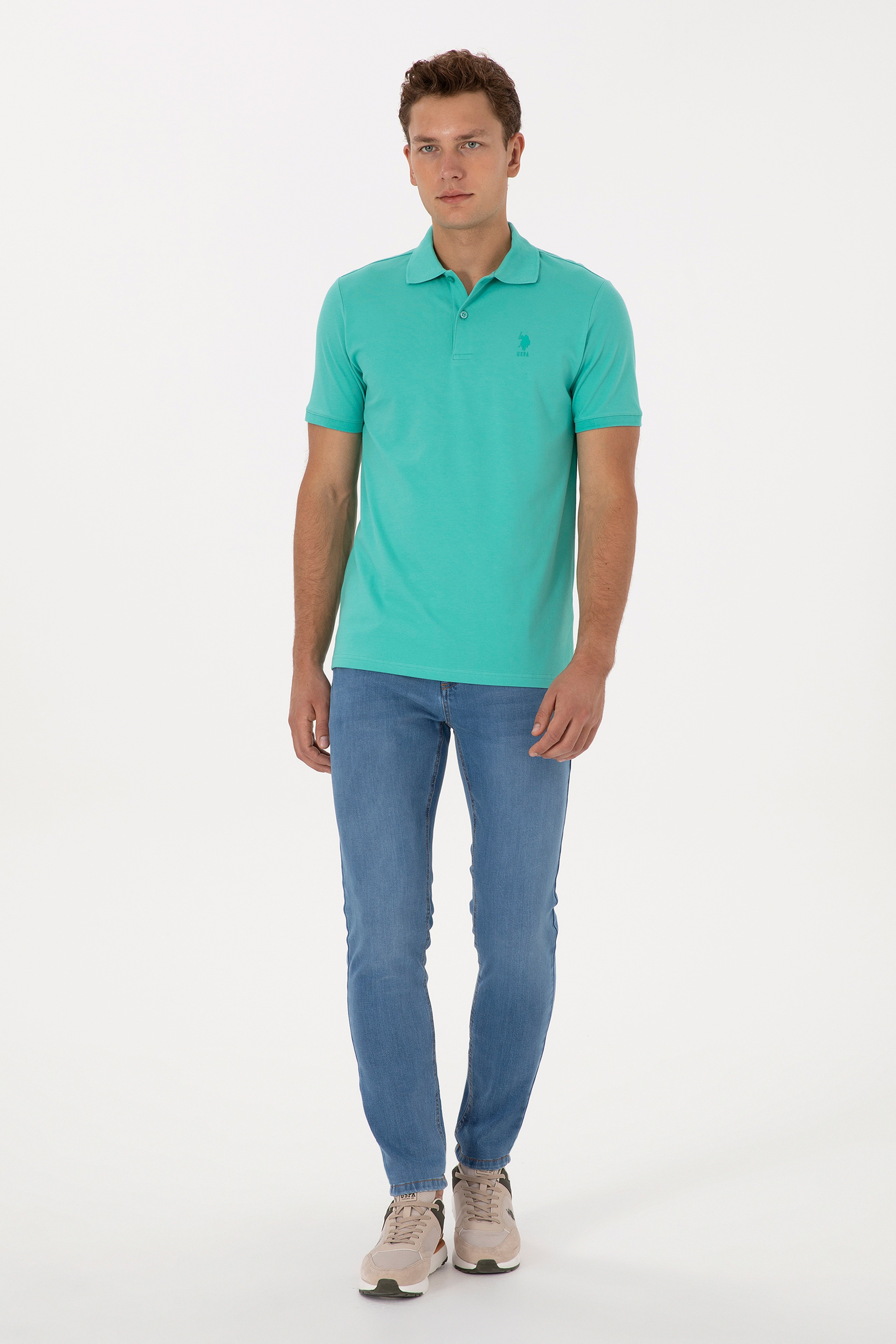 Erkek Mint Regular Fit Polo Yaka Tişört - Image 4
