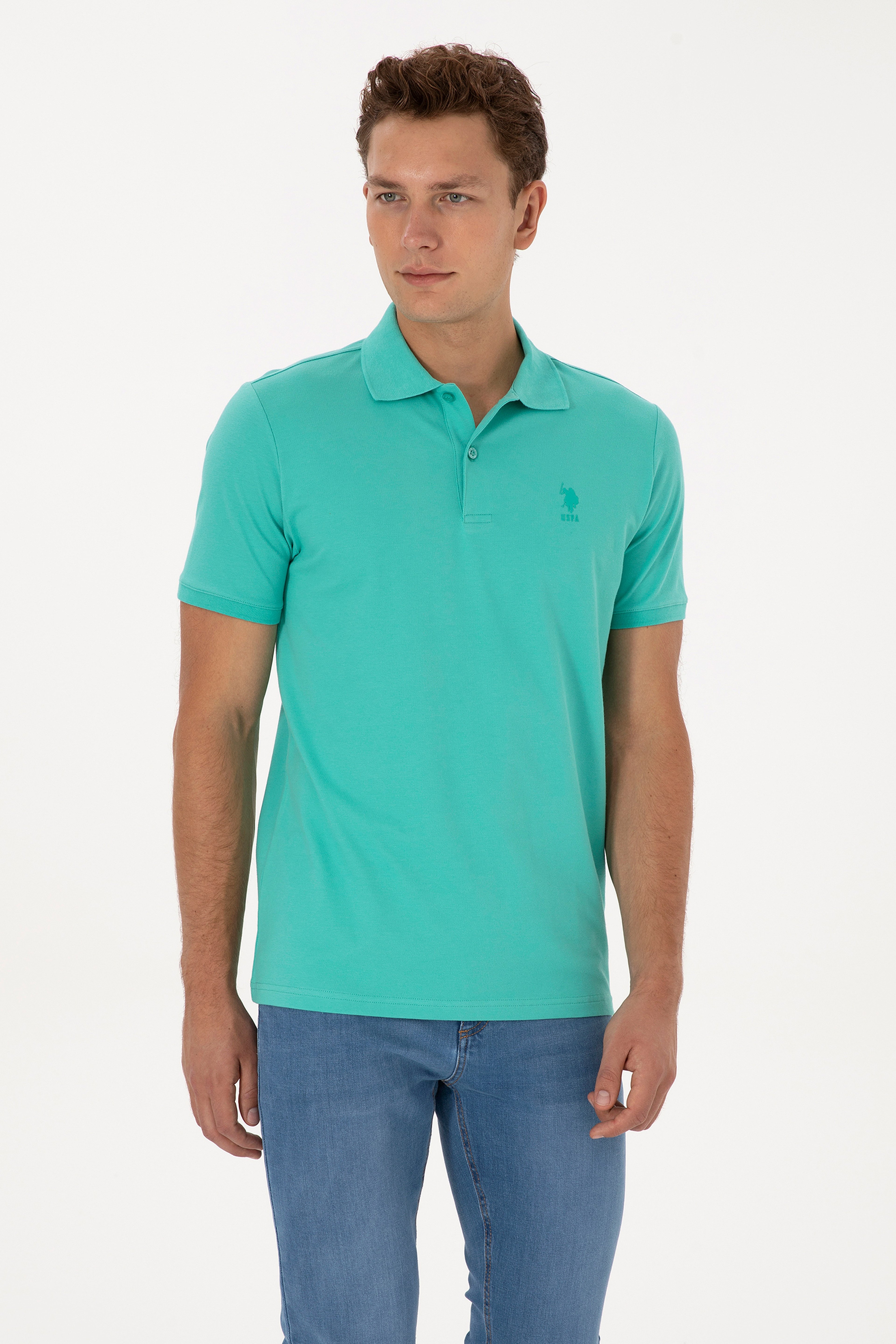 Erkek Mint Regular Fit Polo Yaka Tişört - Image 1