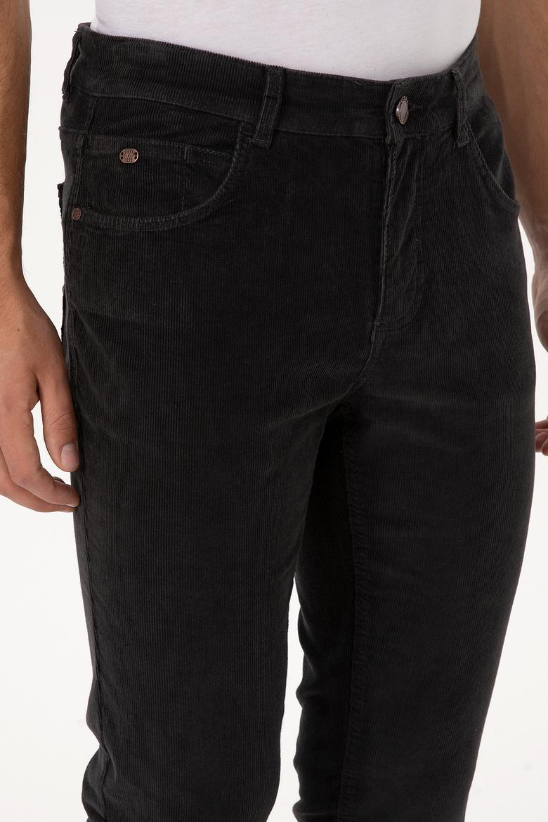 Erkek Gri Slim Fit Kanvas / Chino Pantolon - 50310150345