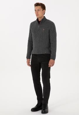 Erkek Gri Slim Fit Kanvas / Chino Pantolon - 50310150345