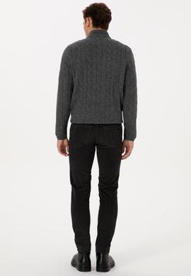 Erkek Gri Slim Fit Kanvas / Chino Pantolon - 50310150345