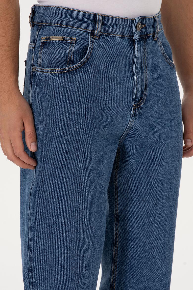 Erkek Mavi Loose Fit Jean Pantolon - 50316575020