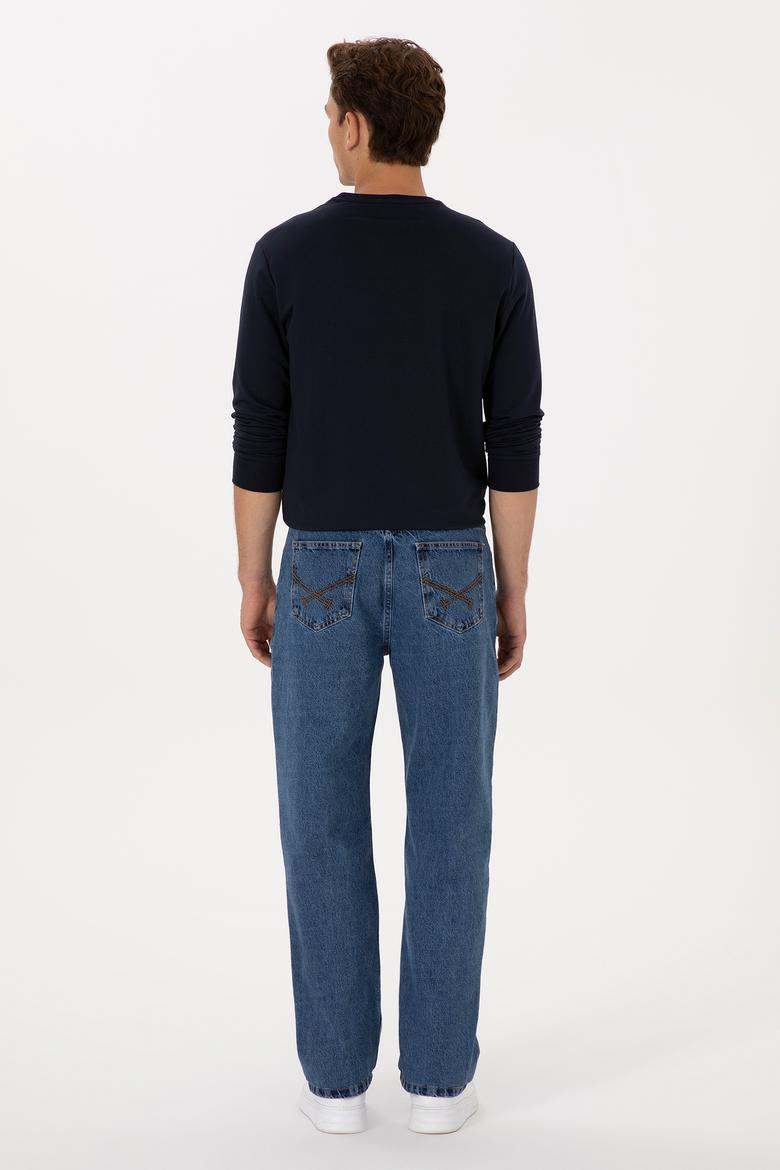 Erkek Mavi Loose Fit Jean Pantolon - 50316575020