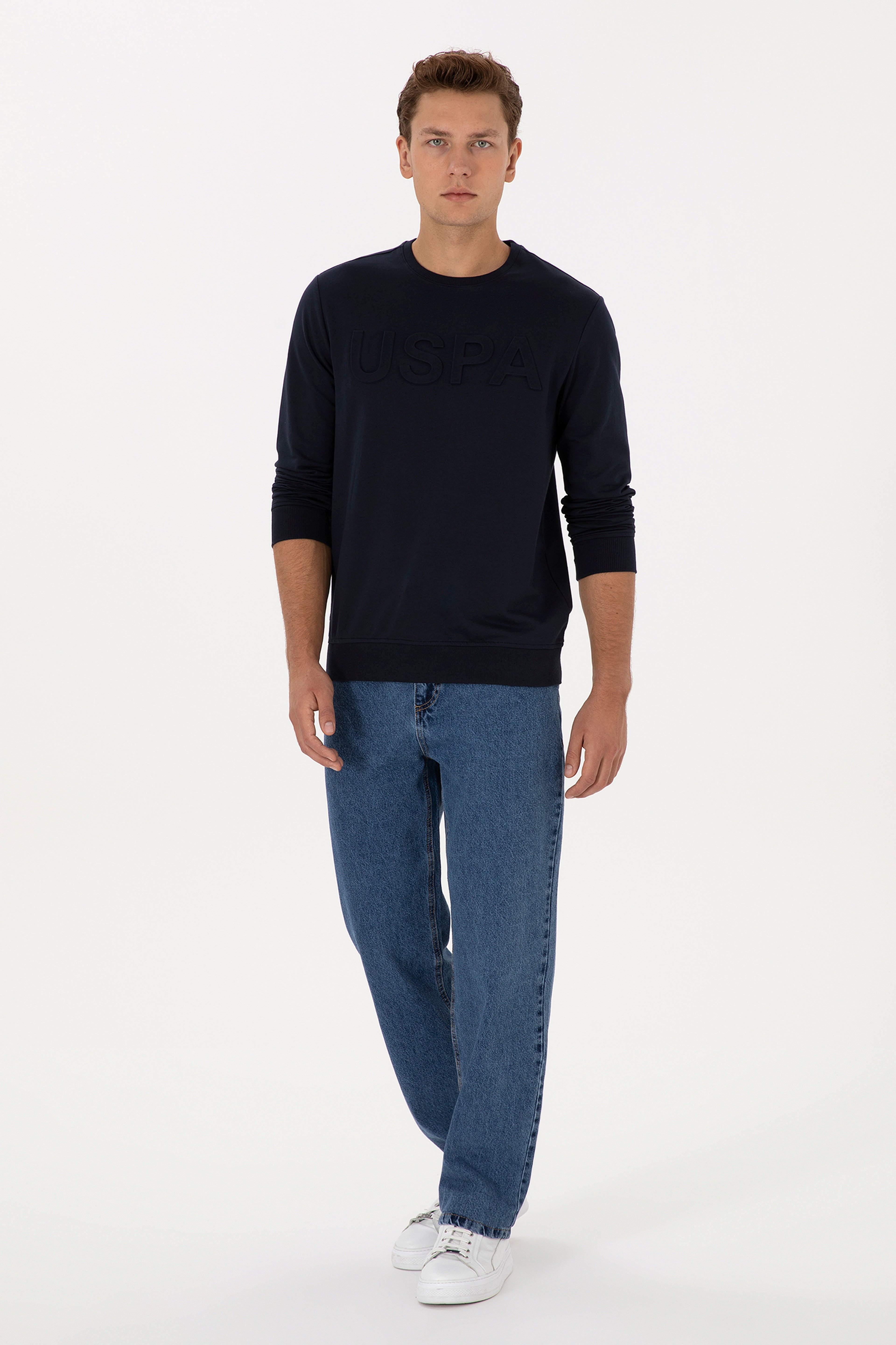Erkek Mavi Loose Fit Jean Pantolon