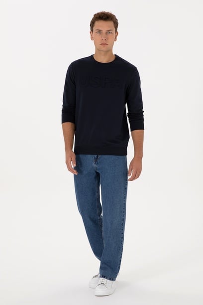 Erkek Mavi Loose Fit Jean Pantolon
