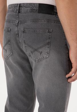 Erkek Gri Straight Fit Jean Pantolon - 50316562044