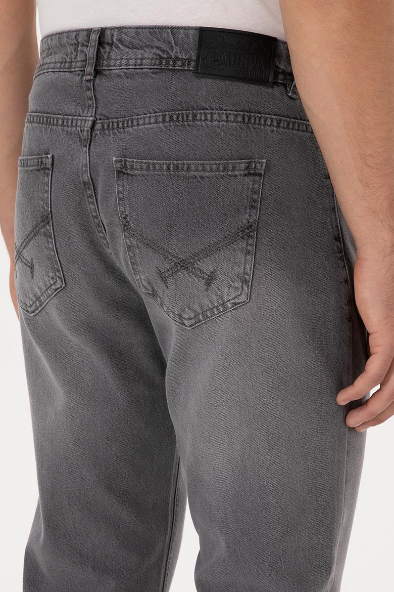 Erkek Gri Straight Fit Jean Pantolon - 50316562044