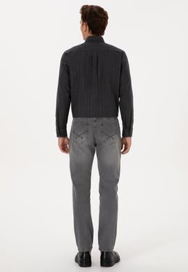 Erkek Gri Straight Fit Jean Pantolon - 50316562044
