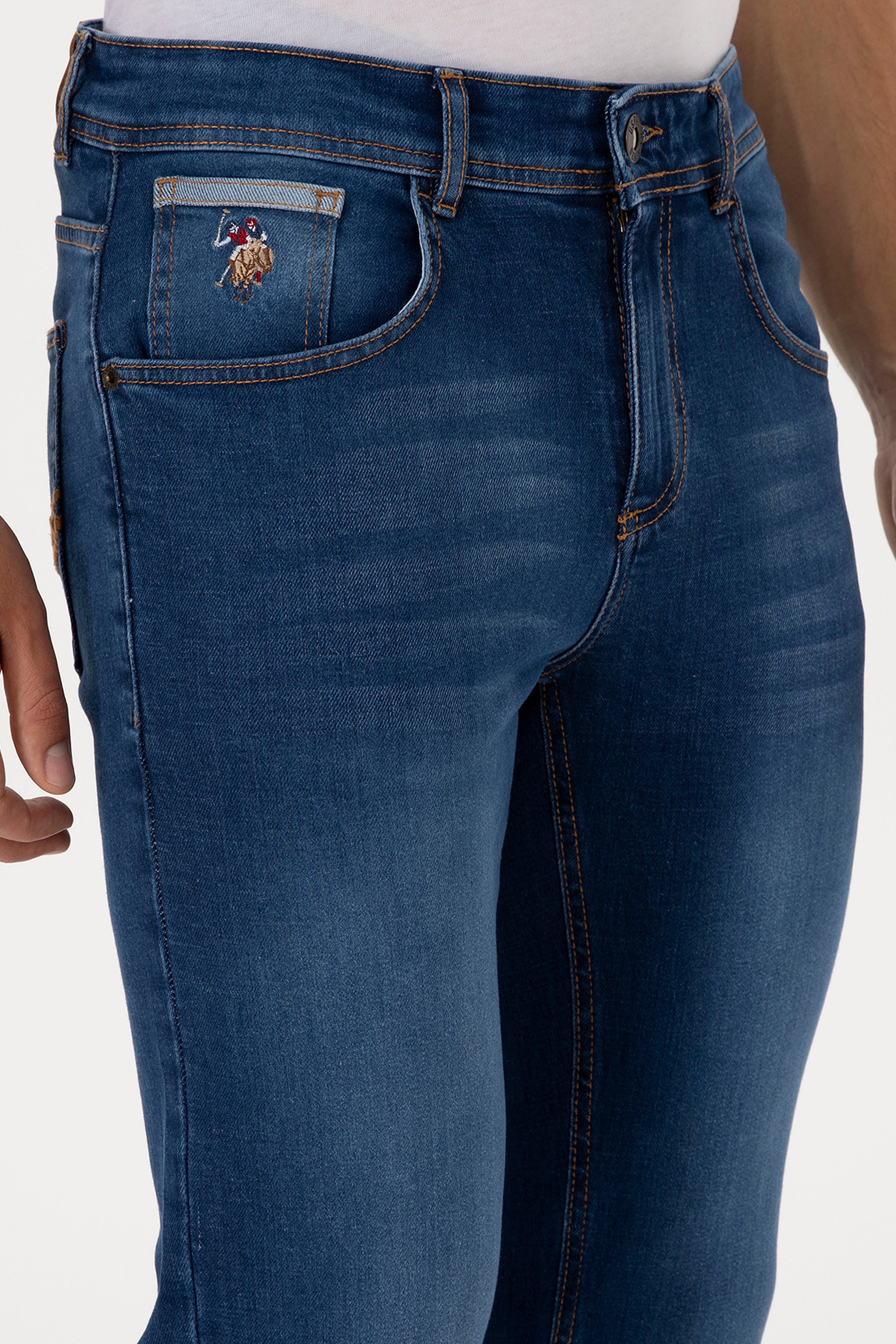 Erkek Mavi Slim Fit Jean Pantolon - Image 5