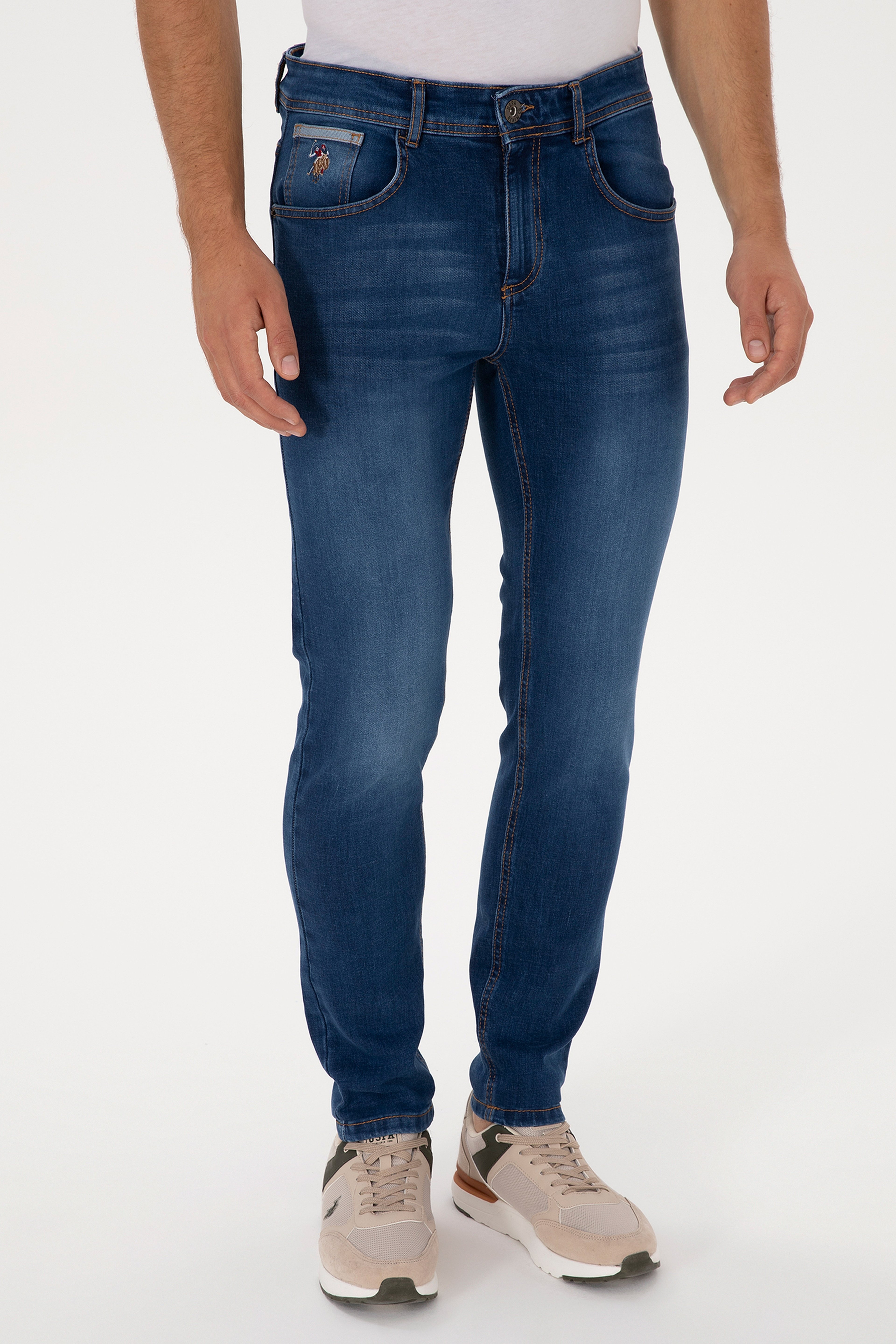 Erkek Mavi Slim Fit Jean Pantolon