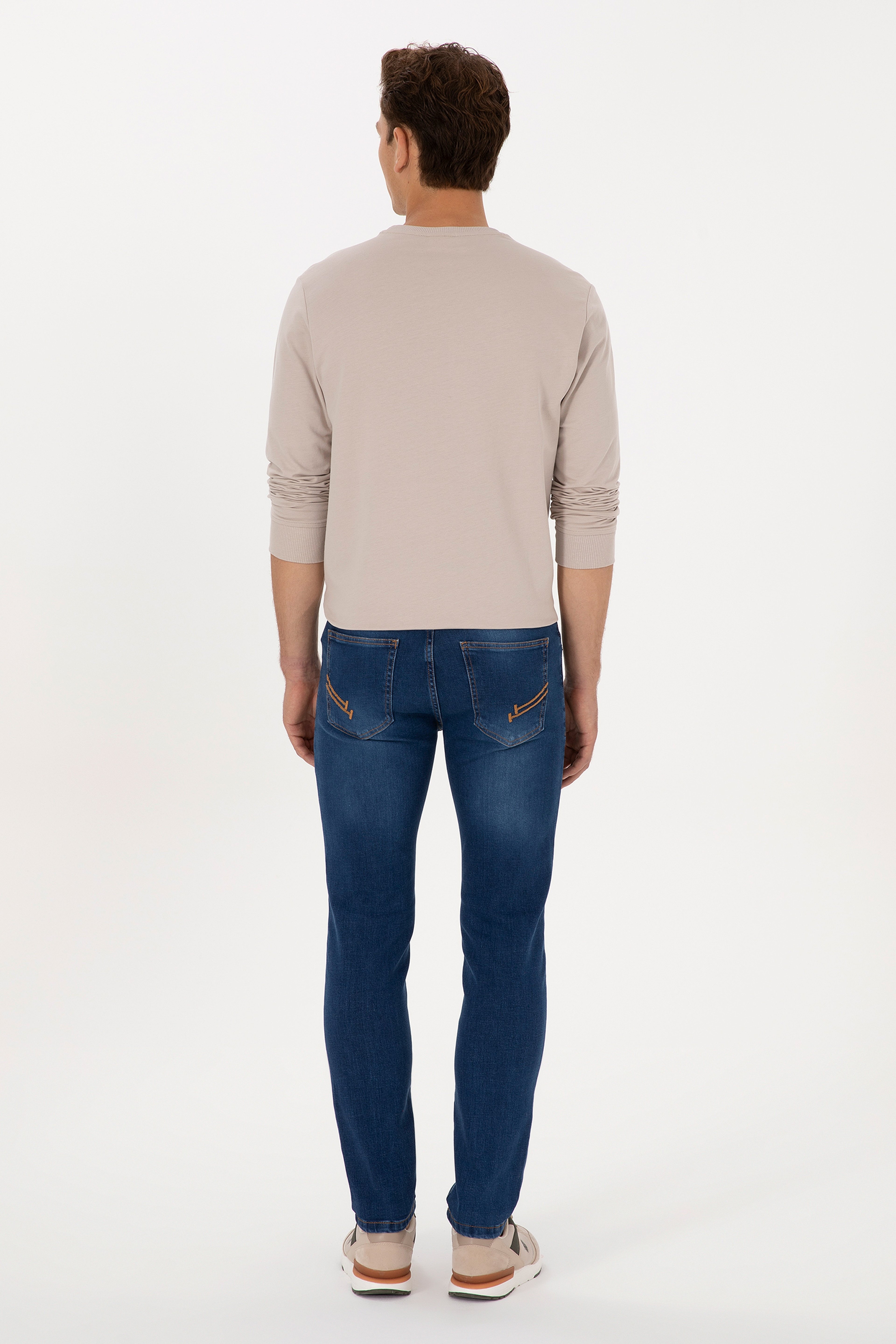 Erkek Mavi Slim Fit Jean Pantolon