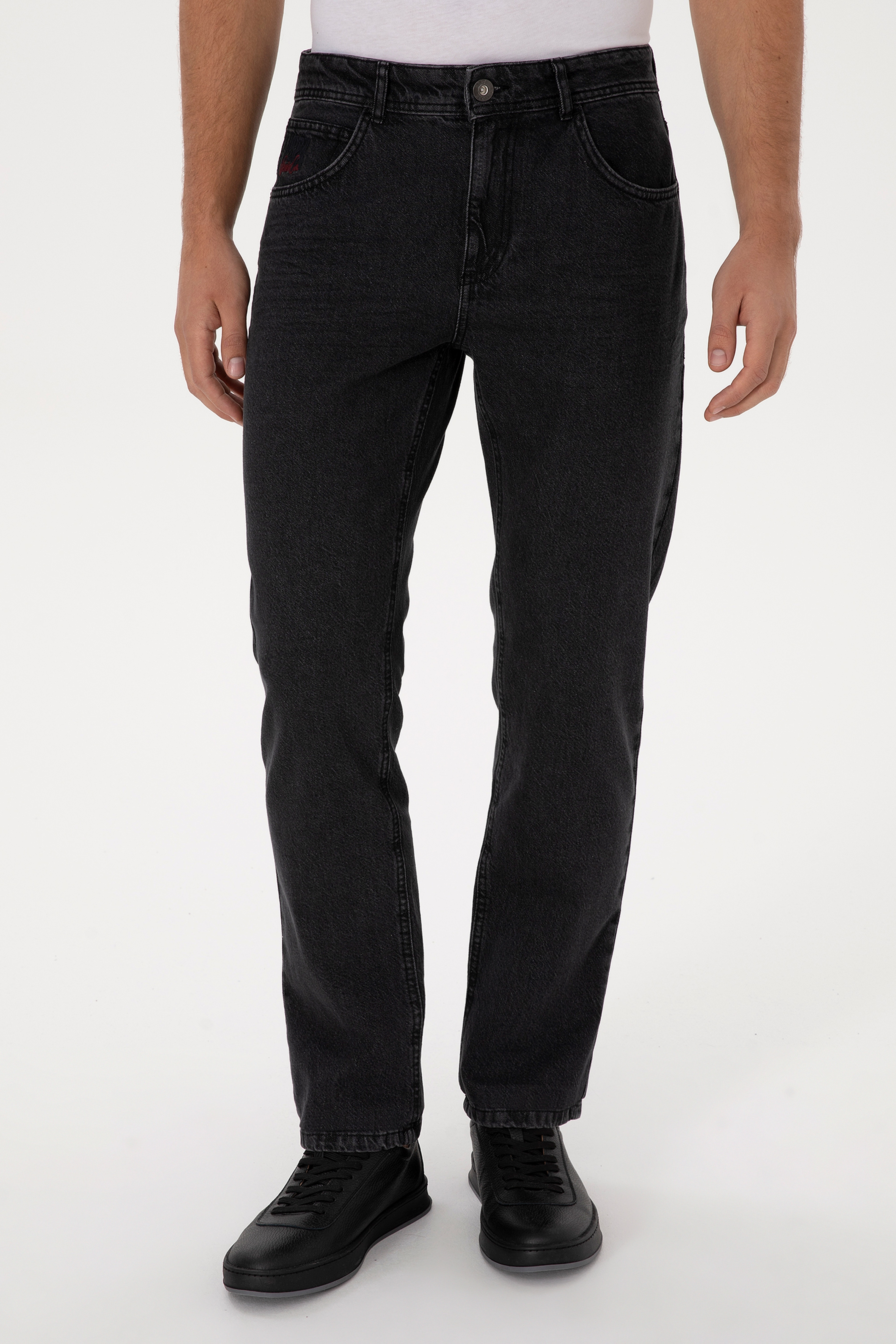 Erkek Siyah Relax Fit Jean Pantolon - Image 2