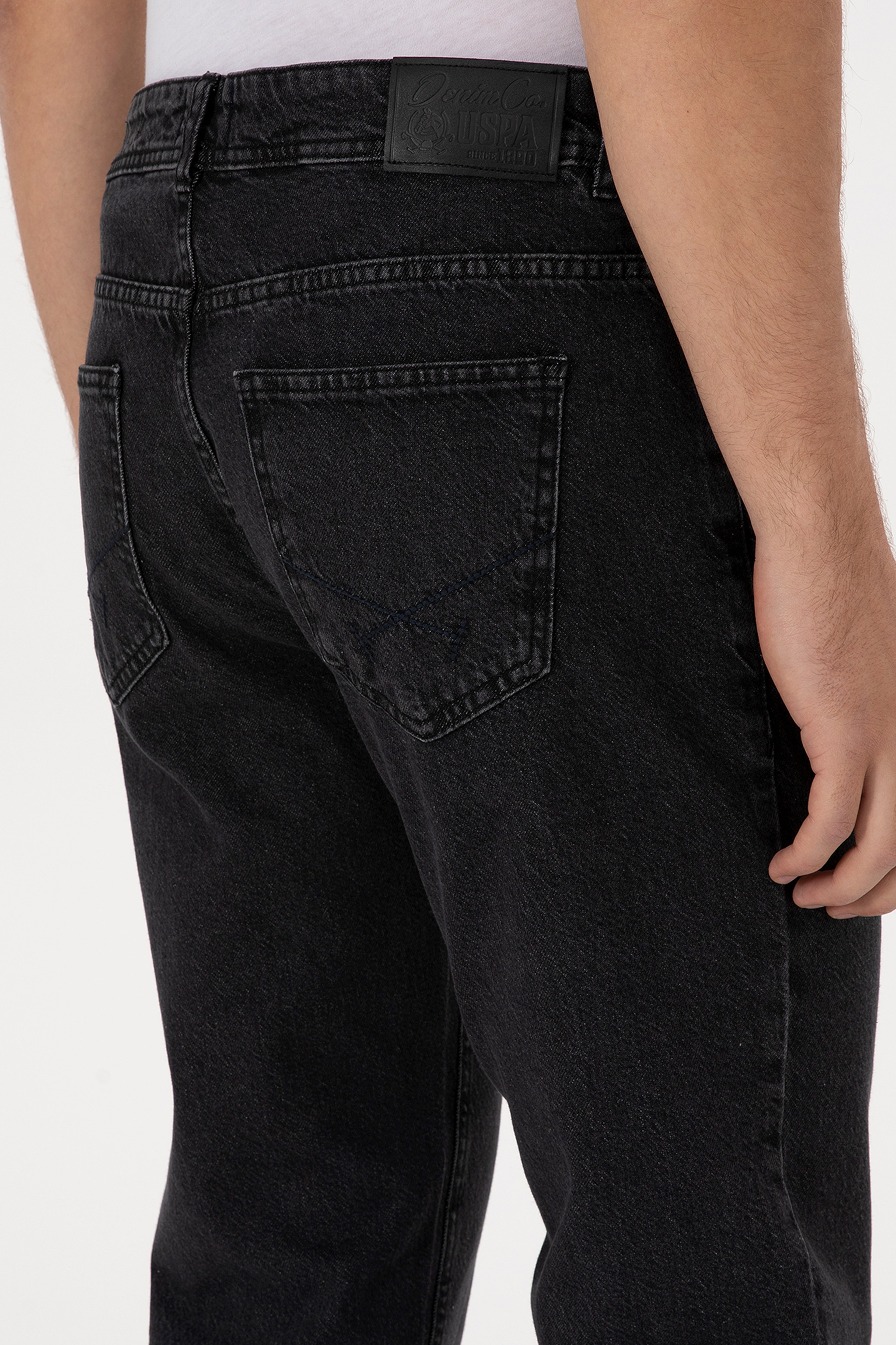 Erkek Siyah Relax Fit Jean Pantolon - Image 6