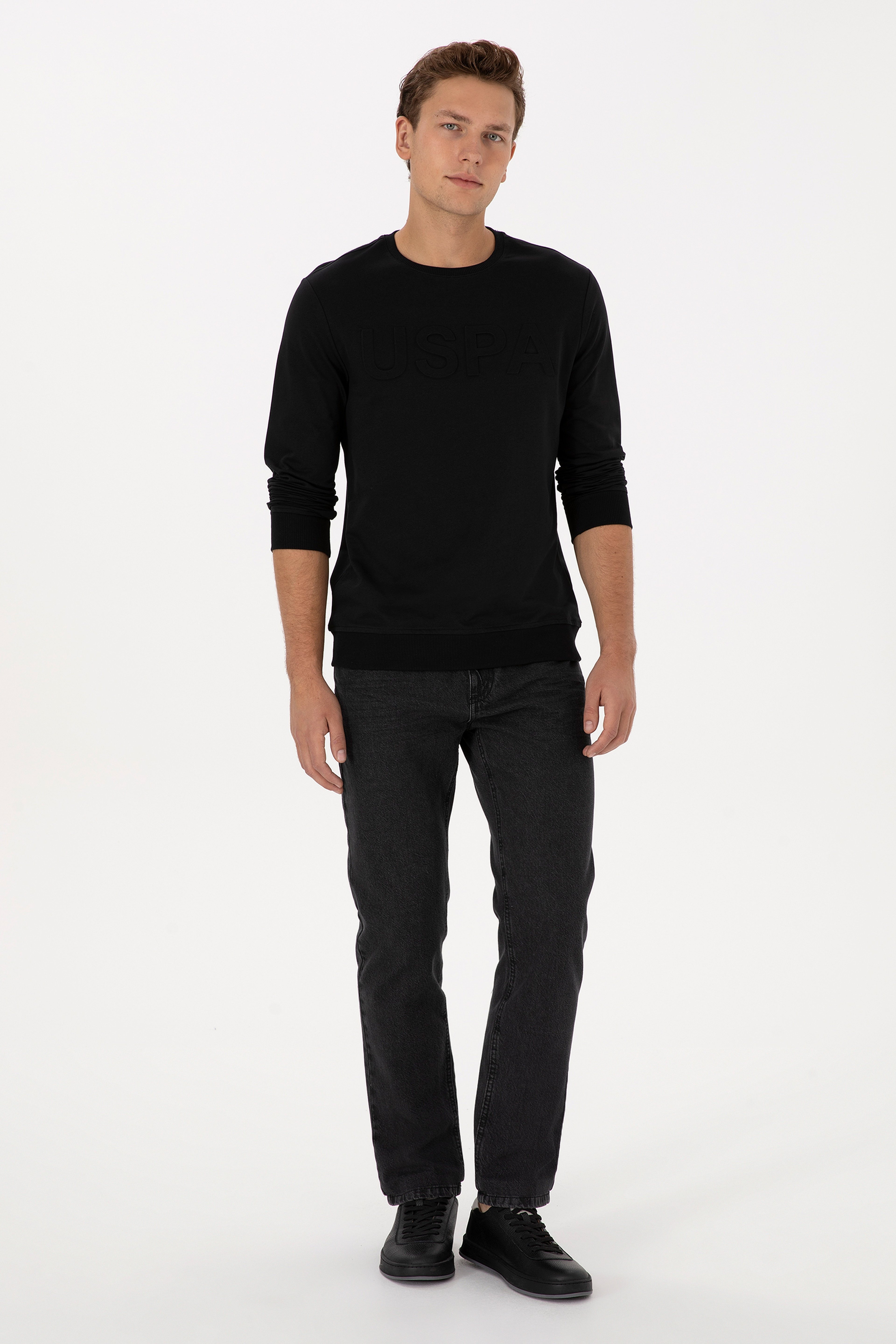 Erkek Siyah Relax Fit Jean Pantolon - Image 1