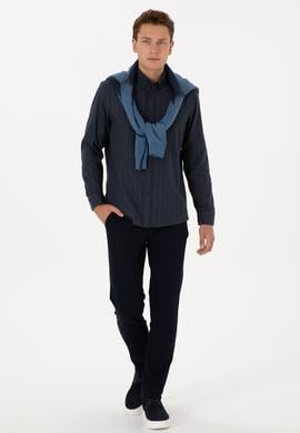 Erkek Lacivert Uzun Kollu Gömlek - 50316559014