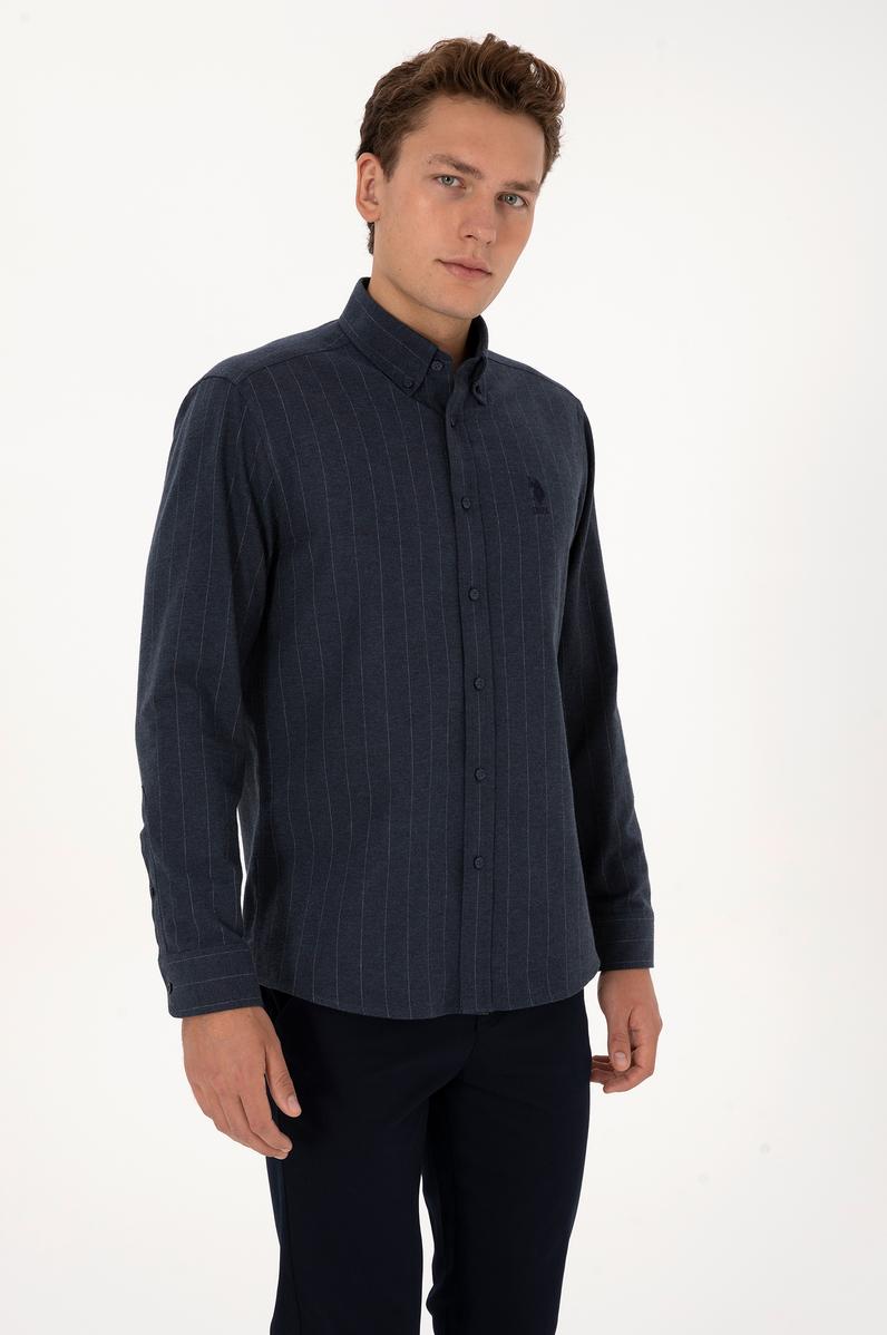 Erkek Lacivert Uzun Kollu Gömlek