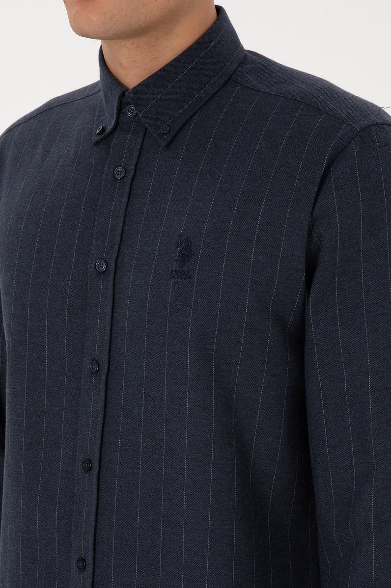 Erkek Lacivert Uzun Kollu Gömlek