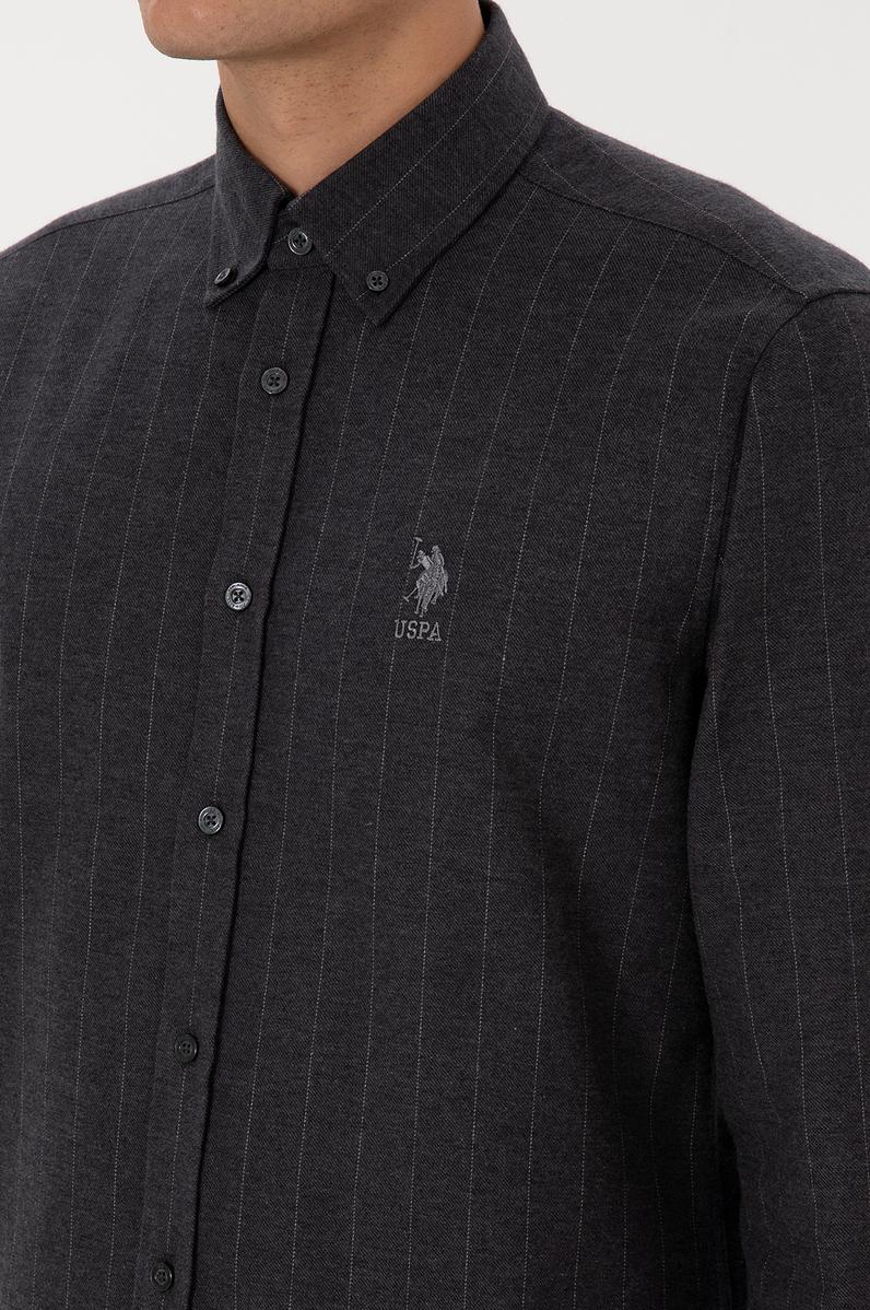 Erkek Antrasit Uzun Kollu Gömlek