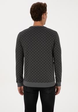 Erkek Regular Fit Bisiklet Yaka Antrasit Sweatshirt - 50309993039