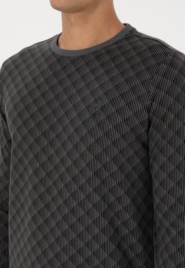 Erkek Regular Fit Bisiklet Yaka Antrasit Sweatshirt - 50309993039