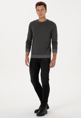 Erkek Regular Fit Bisiklet Yaka Antrasit Sweatshirt - 50309993039