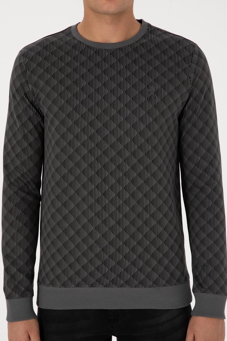 Erkek Regular Fit Bisiklet Yaka Antrasit Sweatshirt - 50309993039
