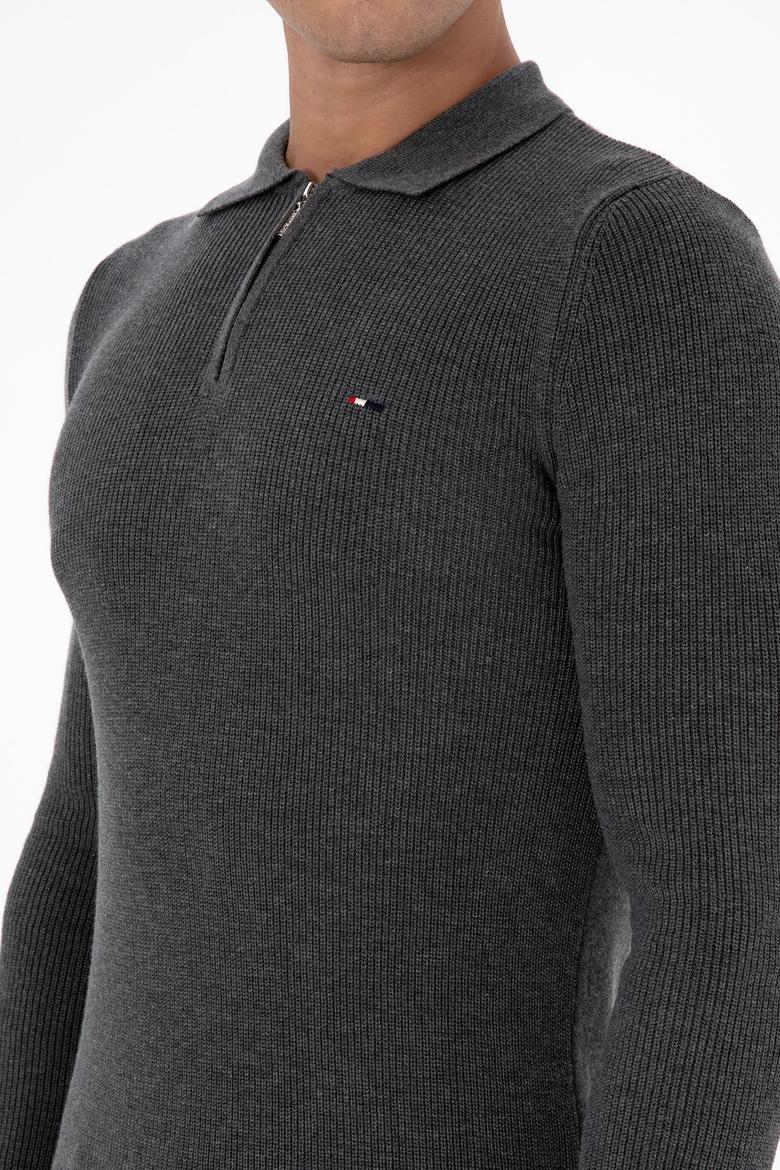 Erkek Antrasit Melanj Basic Kazak - 50313685047