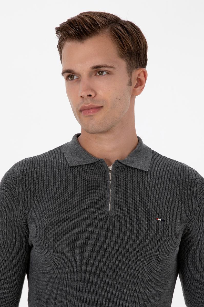 Erkek Antrasit Melanj Basic Kazak