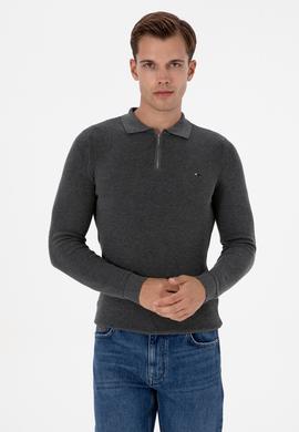 Erkek Antrasit Melanj Basic Kazak - 50313685047