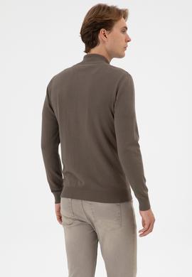 Erkek Slim Fit Vizon Triko Hırka - 50313684061