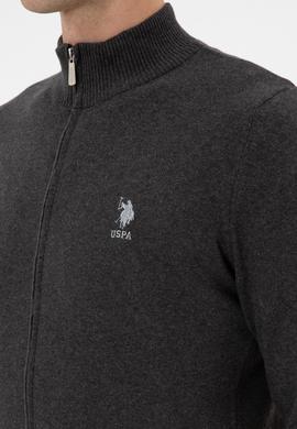 Erkek Slim Fit Antrasit Melanj Triko Hırka - 50313684014