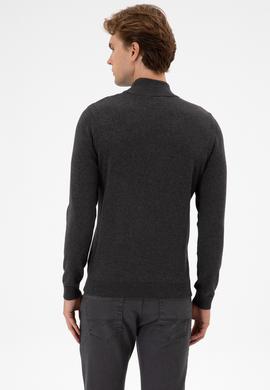 Erkek Slim Fit Boğazlı Antrasit Melanj Basic Kazak - 50313712097