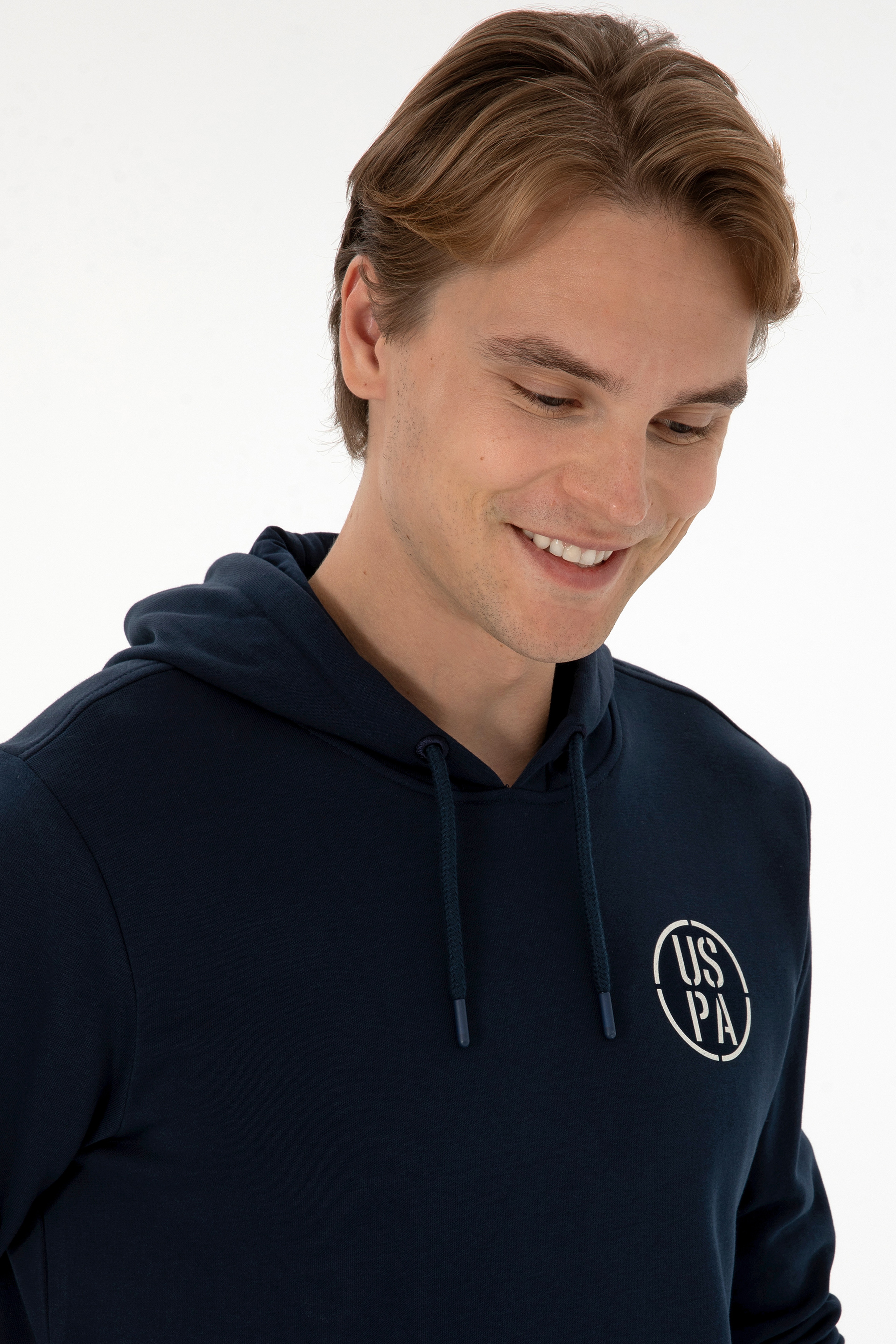 Erkek Regular Fit Kapüşonlu Lacivert Sweatshirt