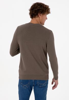 Erkek Vizon Basic Triko Hırka - 50313721034