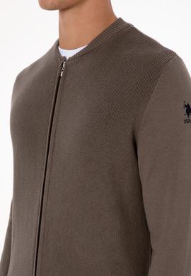 Erkek Vizon Basic Triko Hırka - 50313721034