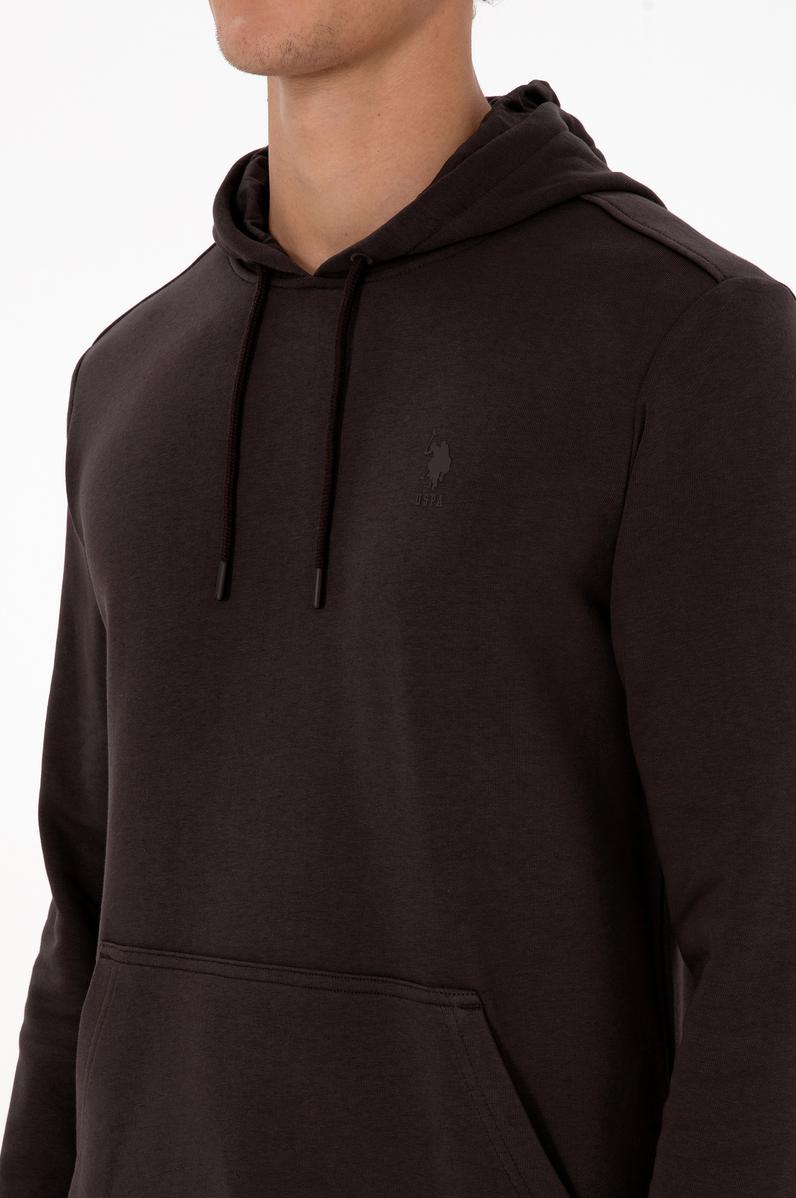 Erkek Koyu Kahverengi Basic Sweatshirt
