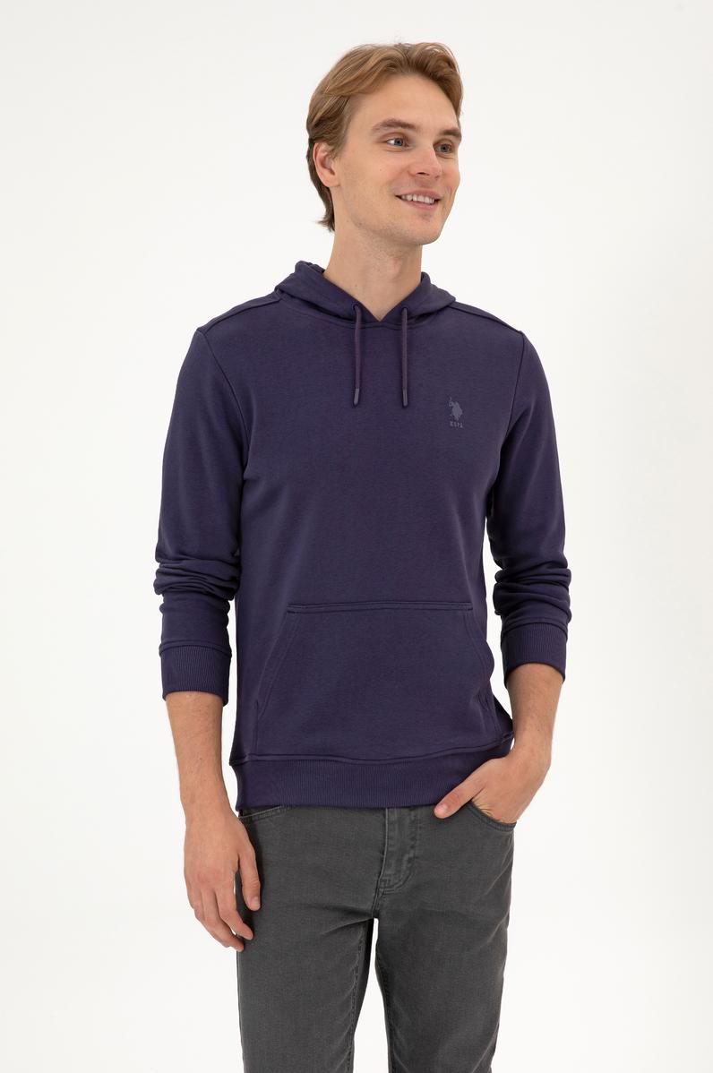 Erkek Mürdüm Basic Sweatshirt
