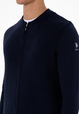 Erkek Lacivert Basic Triko Hırka - 50313721005