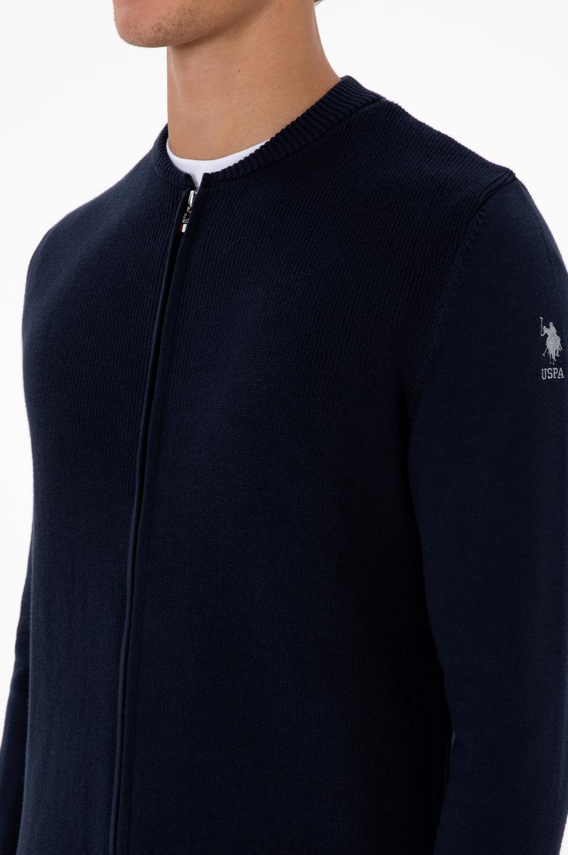 Erkek Lacivert Basic Triko Hırka