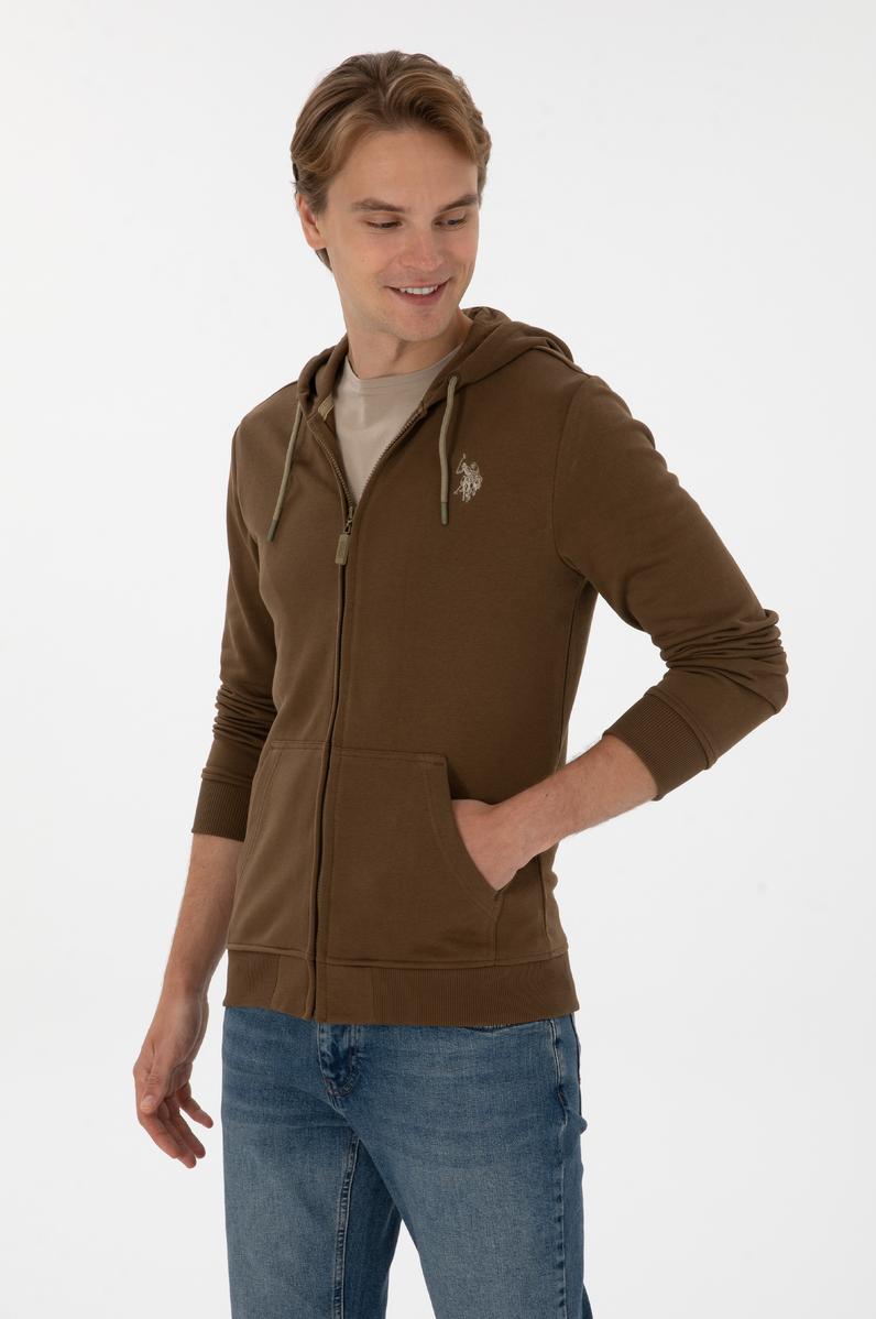 Erkek Haki Örme Hırka